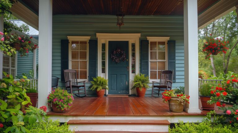 porch with blue door flowers scaled