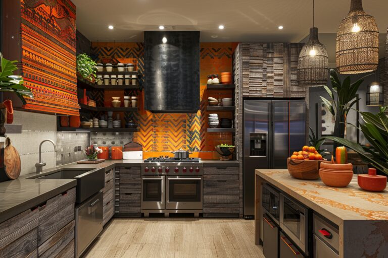 cozy traditional asian kitchen wooden beams scaled