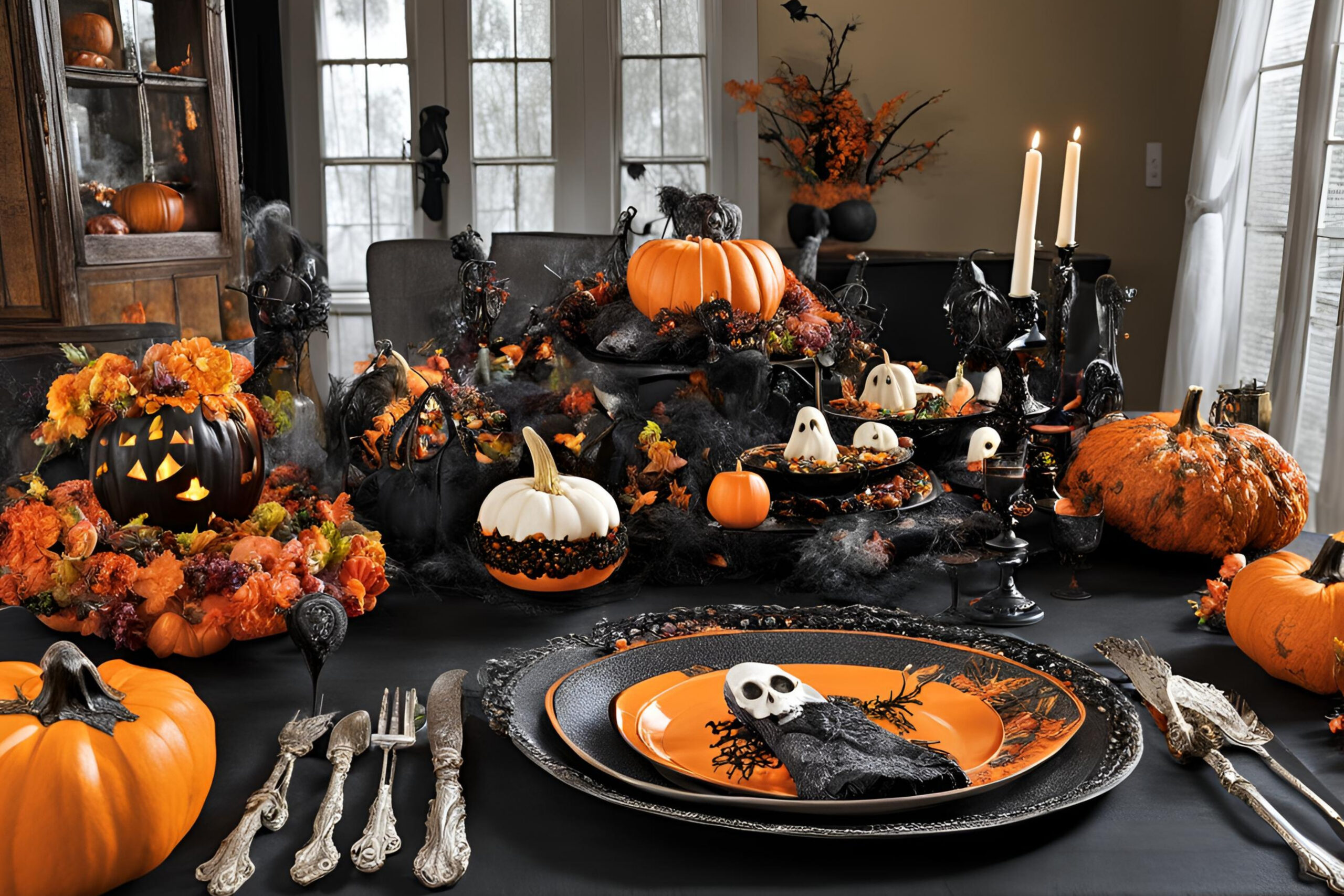 17+ Halloween Table Settings for a Ghoulish Dinner Party