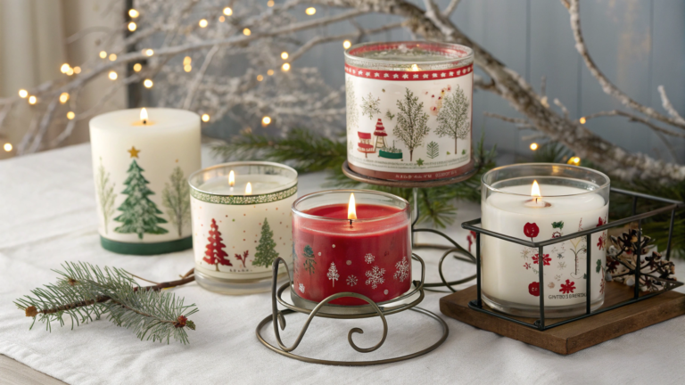 christmas candle and holder ideas
