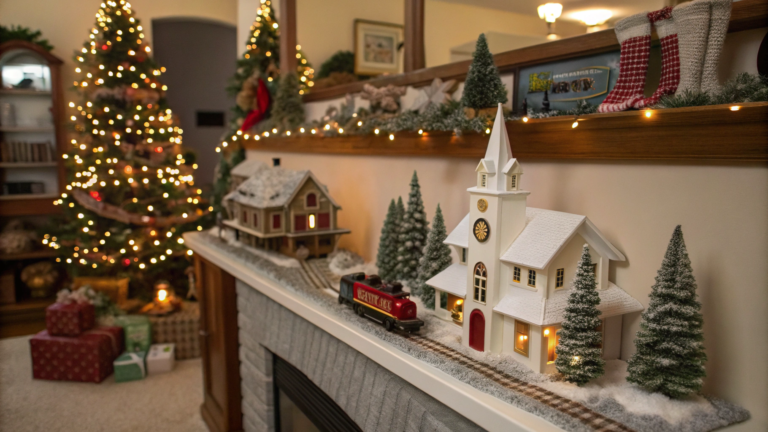 christmas village display ideas for shelves