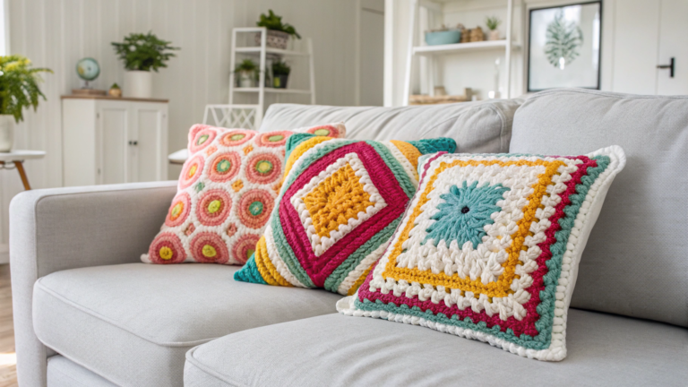 colorful crochet pillow designs to brighten any ro