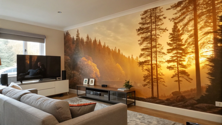 living room simple ambre mural ideas
