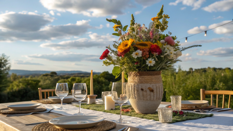 outdoor dining table centerpiece ideas
