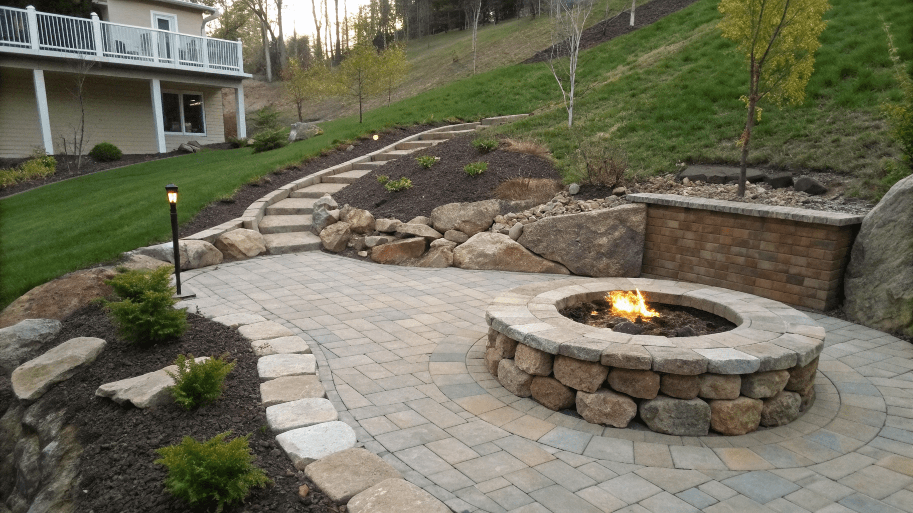 11+ Smart Fire Pit Ideas for a Sloped Yard That Actually Work