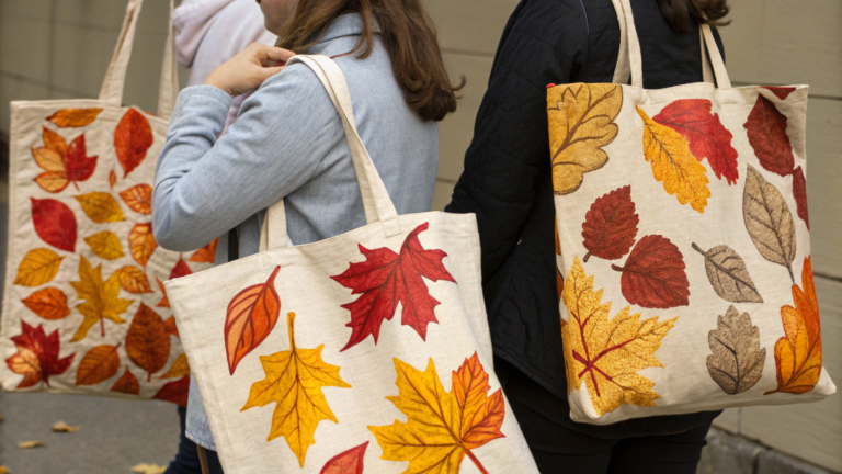 painted tote bags for fall season vibes 1