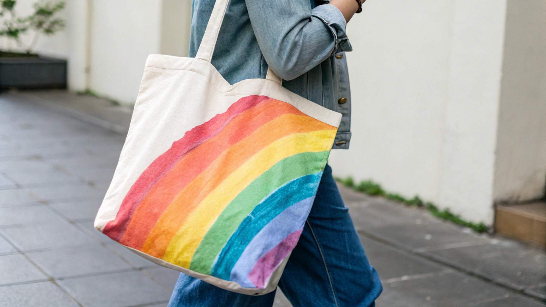 13+ Rainbow-Inspired Painted Tote Bag Ideas