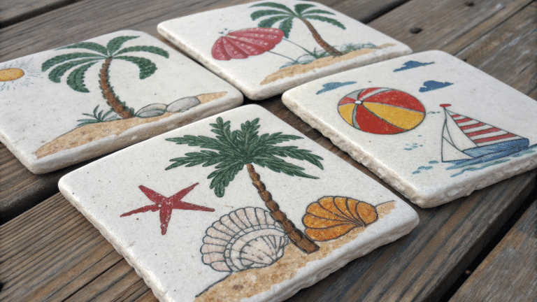 summer inspired painted coaster ideas 2