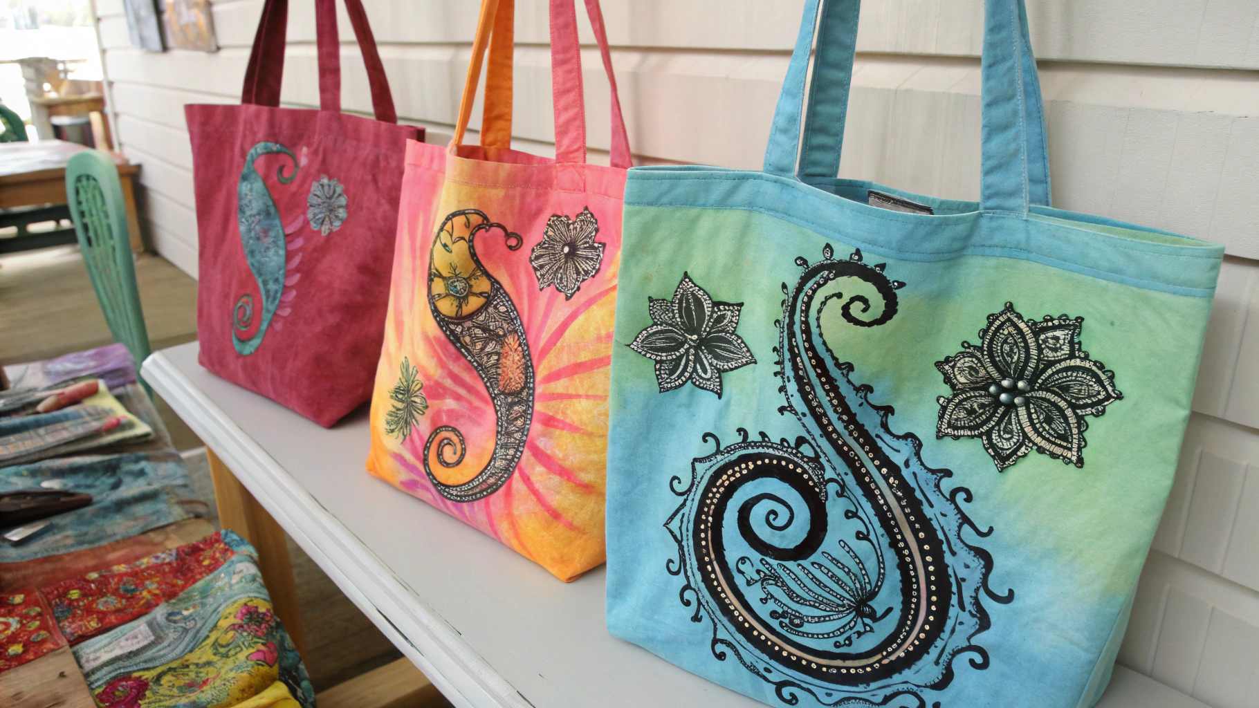 15+ Tie Dye & Painted Combo Tote Bags