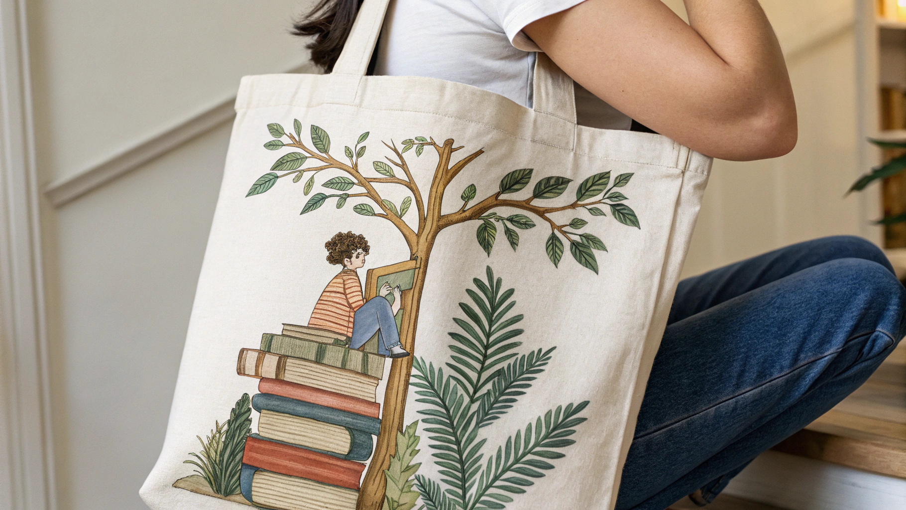 13+ Tote Painting Ideas for Book Lovers