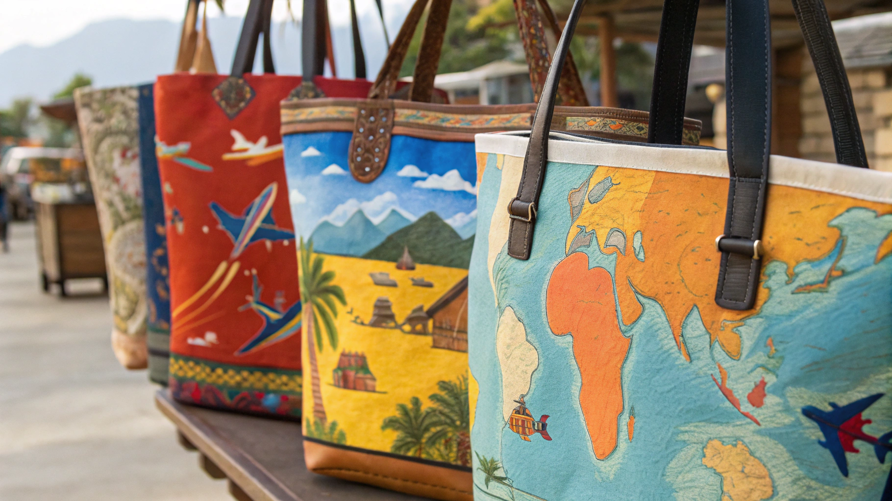 15+ Travel-Themed Painted Tote Bags You’ll Love