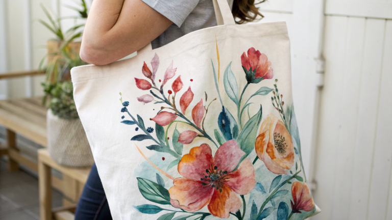 watercolor inspired tote painting techniques
