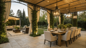 16+ Outdoor Dining Pavilion Ideas for Luxe Backyard Feasts