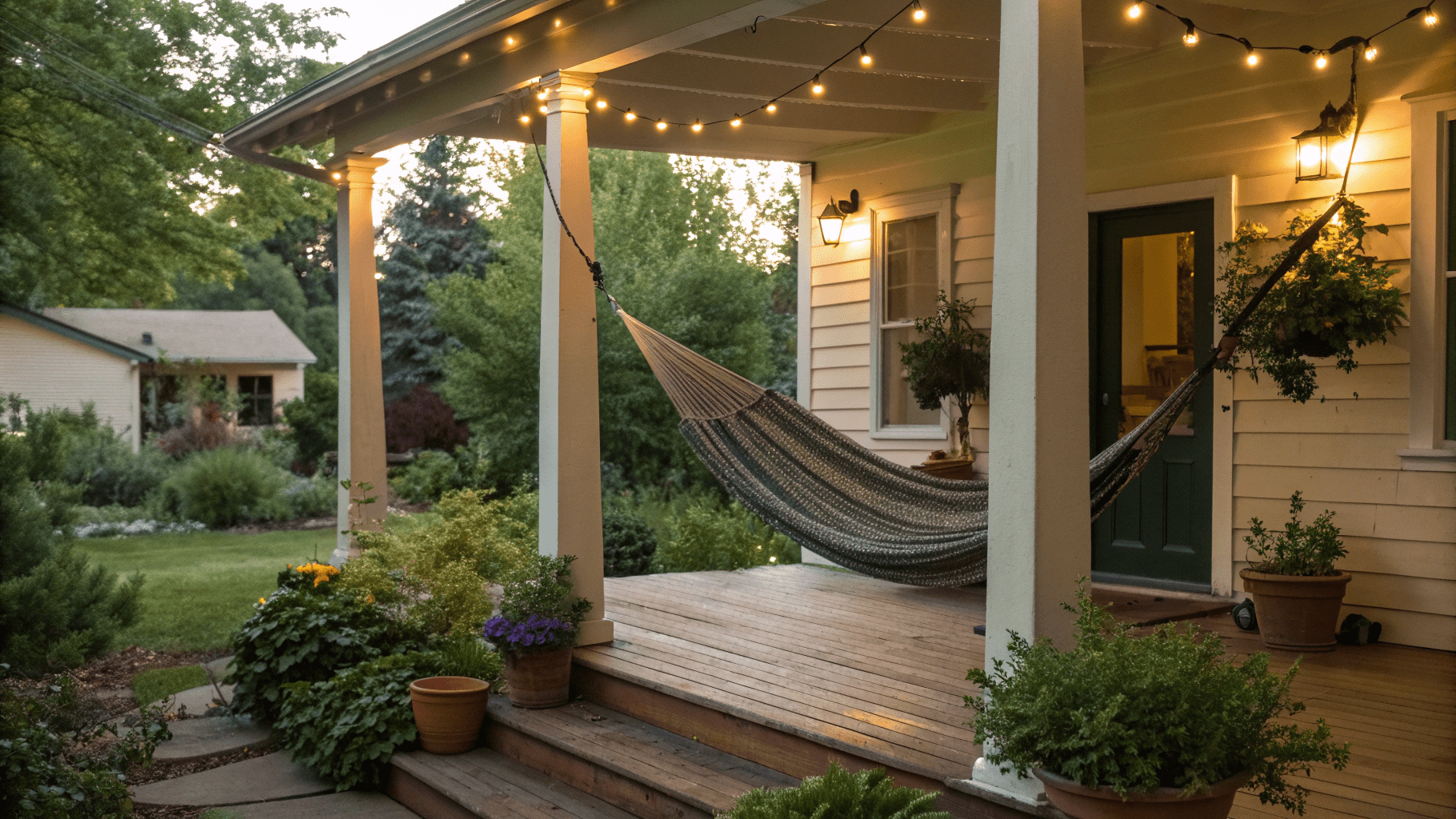 17+ Front Porch Hammock Ideas for Lazy Days