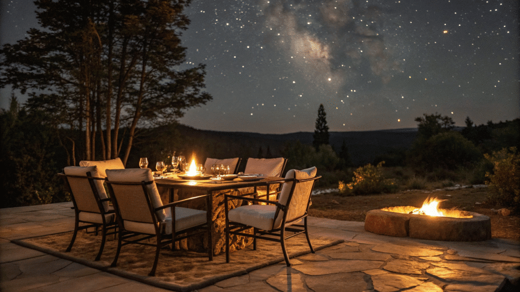 19 outdoor dining fire pit table ideas for cozy n