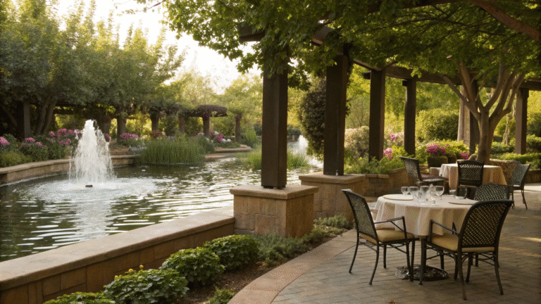 20 outdoor dining ideas with water features for a