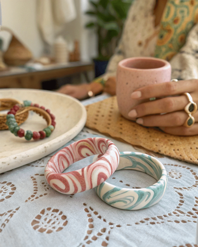 creative clay ring swirled pattern rings keep boh