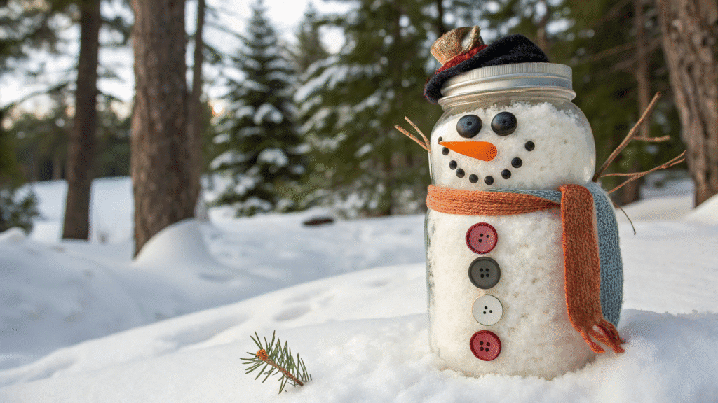 creative mason jar christmas snowman