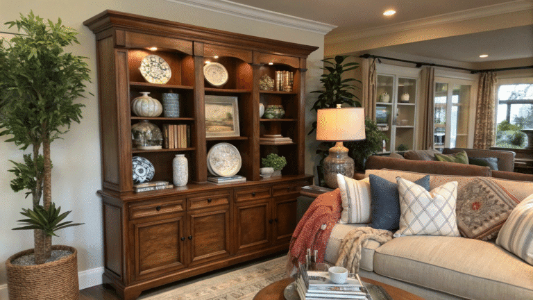 living room hutch decor ideas