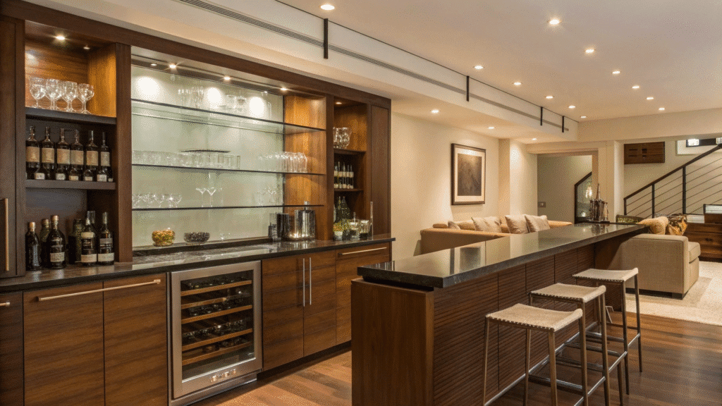 17+ Modern Home Bar Designs That Feel Elevated Yet Cozy