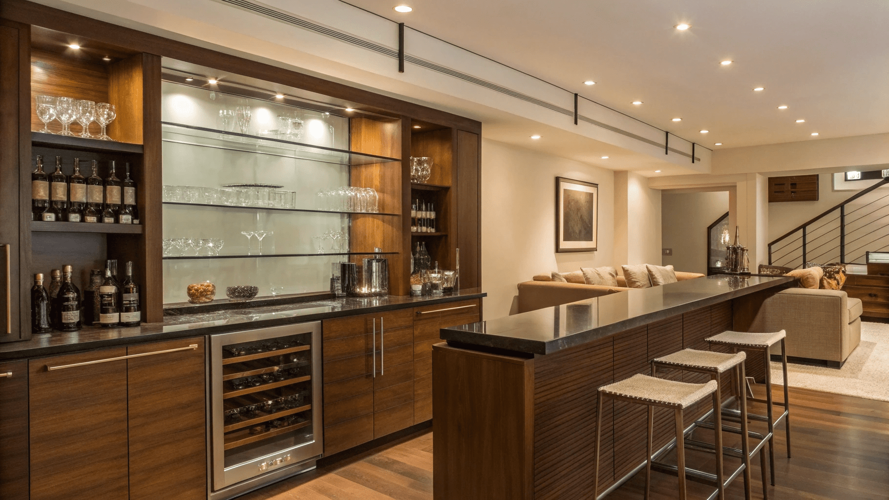 17+ Modern Home Bar Designs That Feel Elevated Yet Cozy