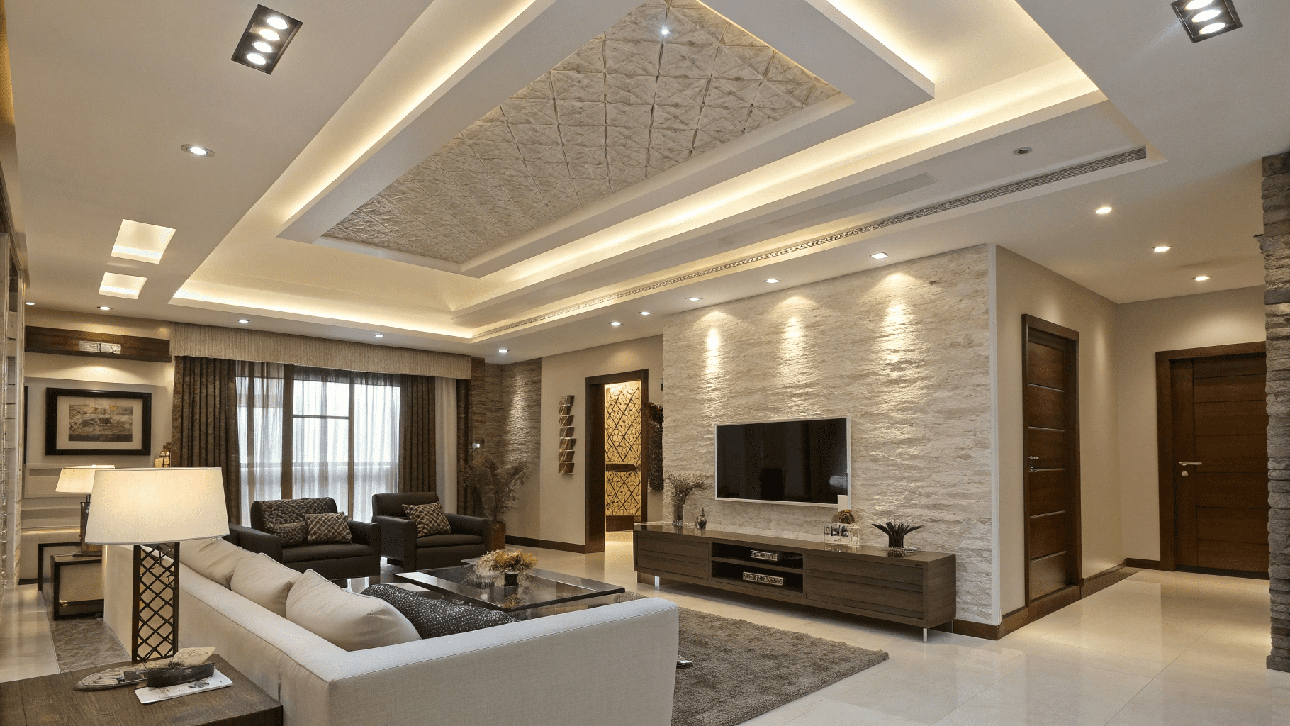 15+ Modern Living Room Ceiling Design Ideas to Elevate Your Space