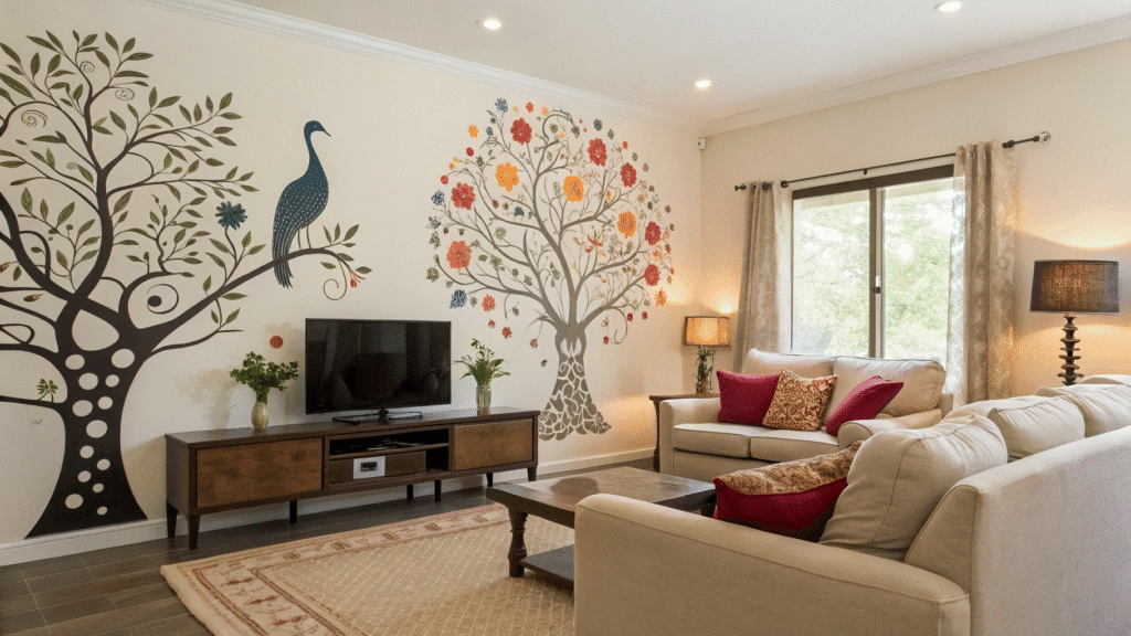 artistic wall decal ideas for living rooms