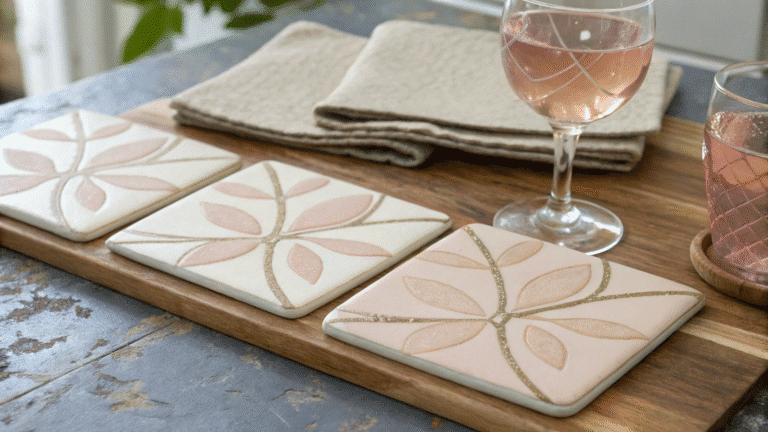 blush beige painted coasters for elegant interi