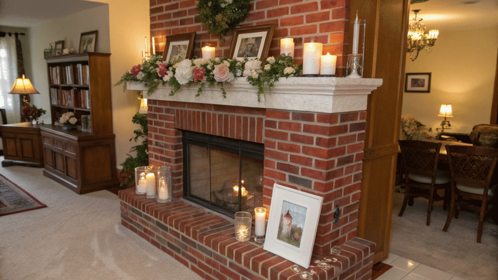 brick fireplace mantel ideas