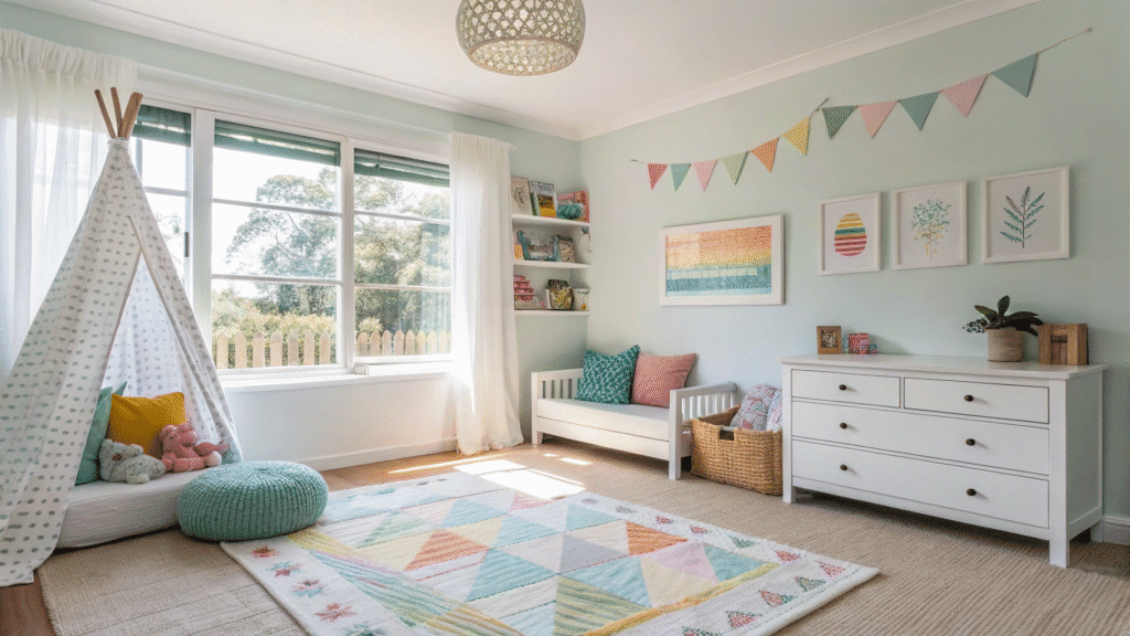 bright and airy kids rooms that feel calm and chee