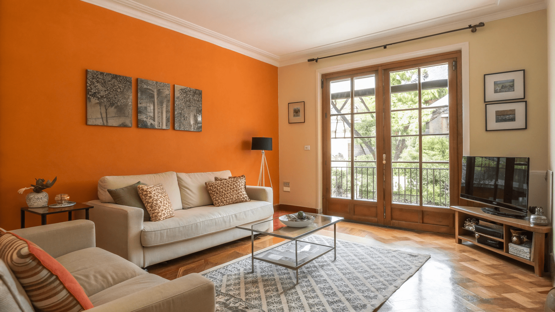 16+ Bright Orange Accent Wall Ideas for Living Room