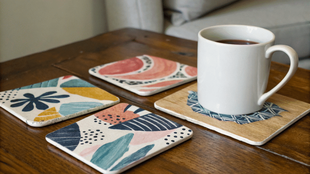 brushstroke abstract coasters to elevate your cof 1