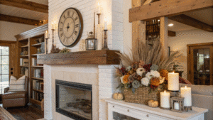 14+ Chic Farmhouse Fireplace Mantel Decor Ideas