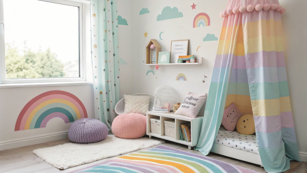 color palette ideas for kids rooms pastel rainbow