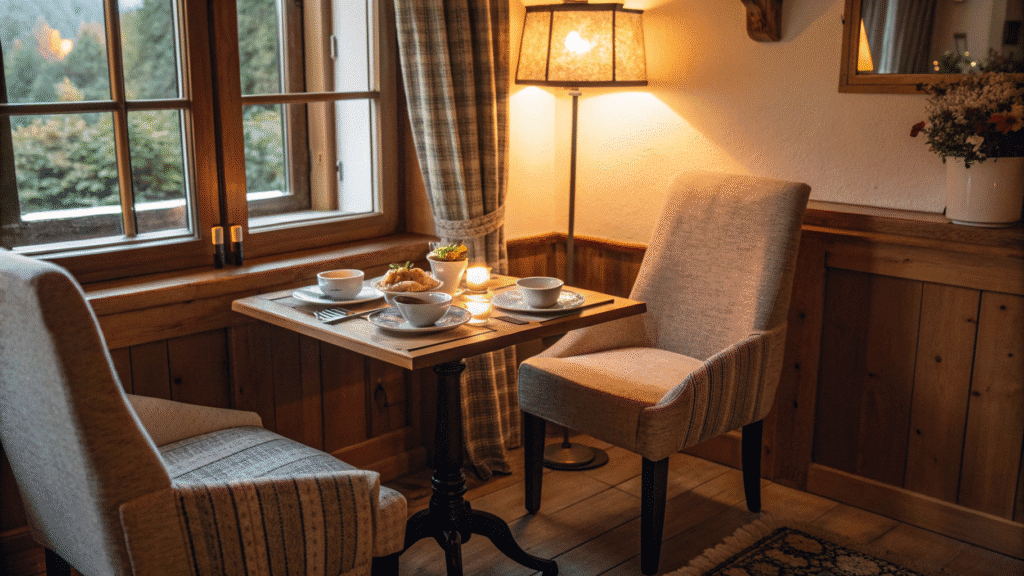 cozy breakfast nook lighting