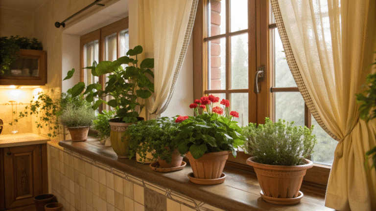 cozy kitchen window plant ideas