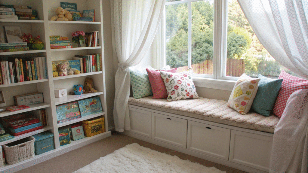 cozy window seat ideas for nursery reading