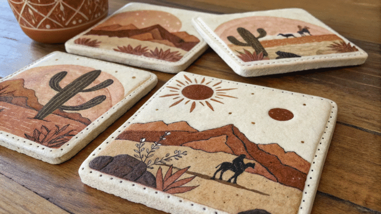 desert inspired painted coasters for warm boho in 1 1