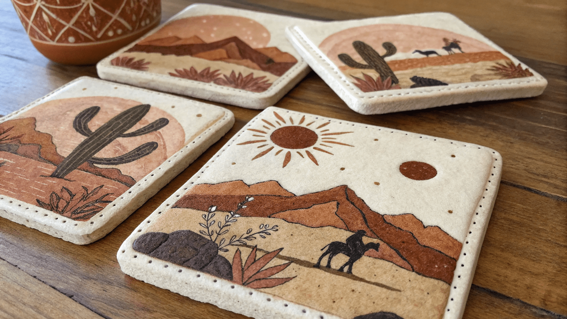 11+ Leaf & Botanical Painted Coasters for Nature-Loving Homes