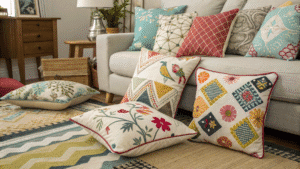 18+ Eclectic Patterned Cushion Ideas for Living Room