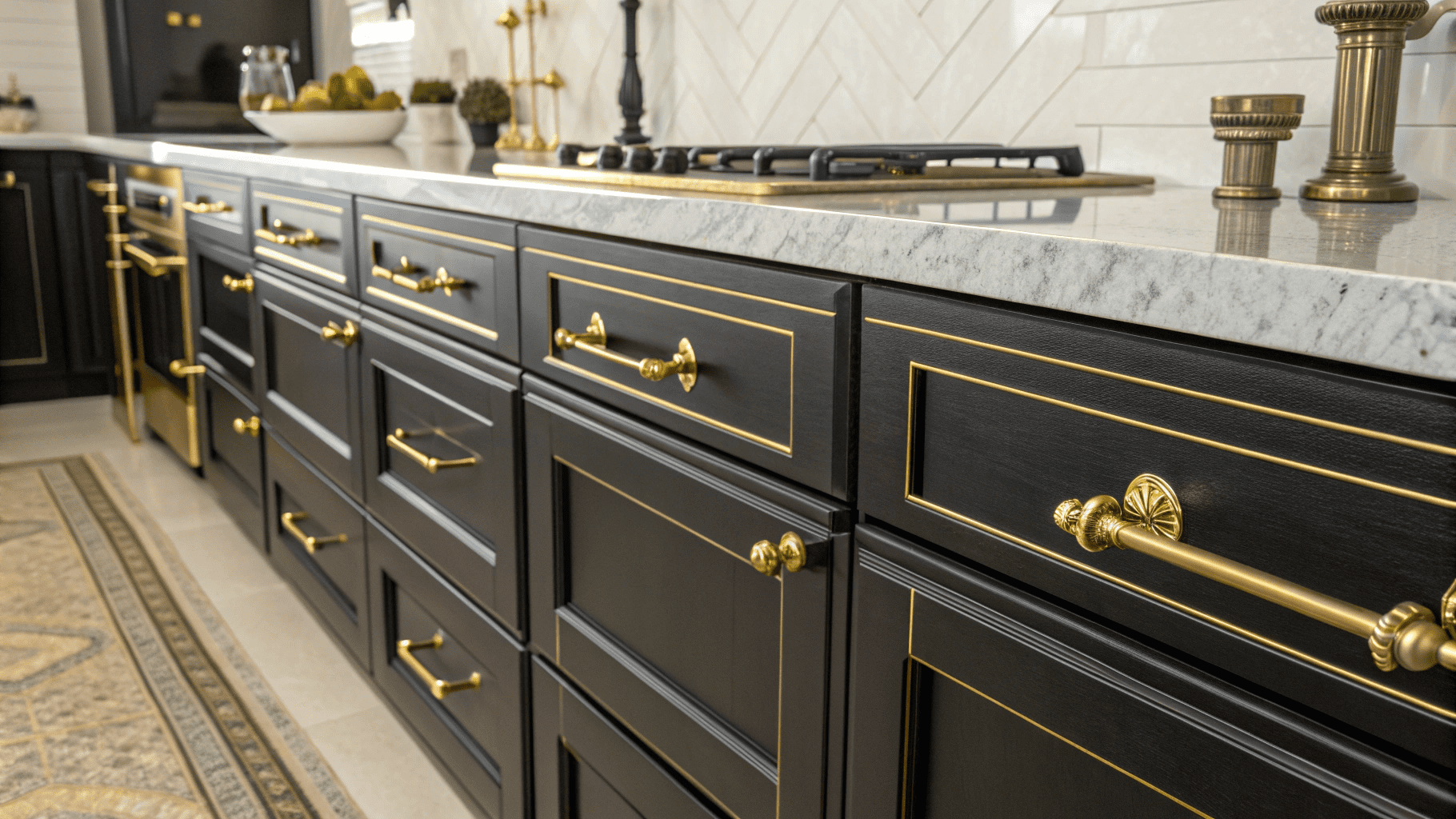 15+ Elegant Black and Gold Kitchen Hardware Ideas
