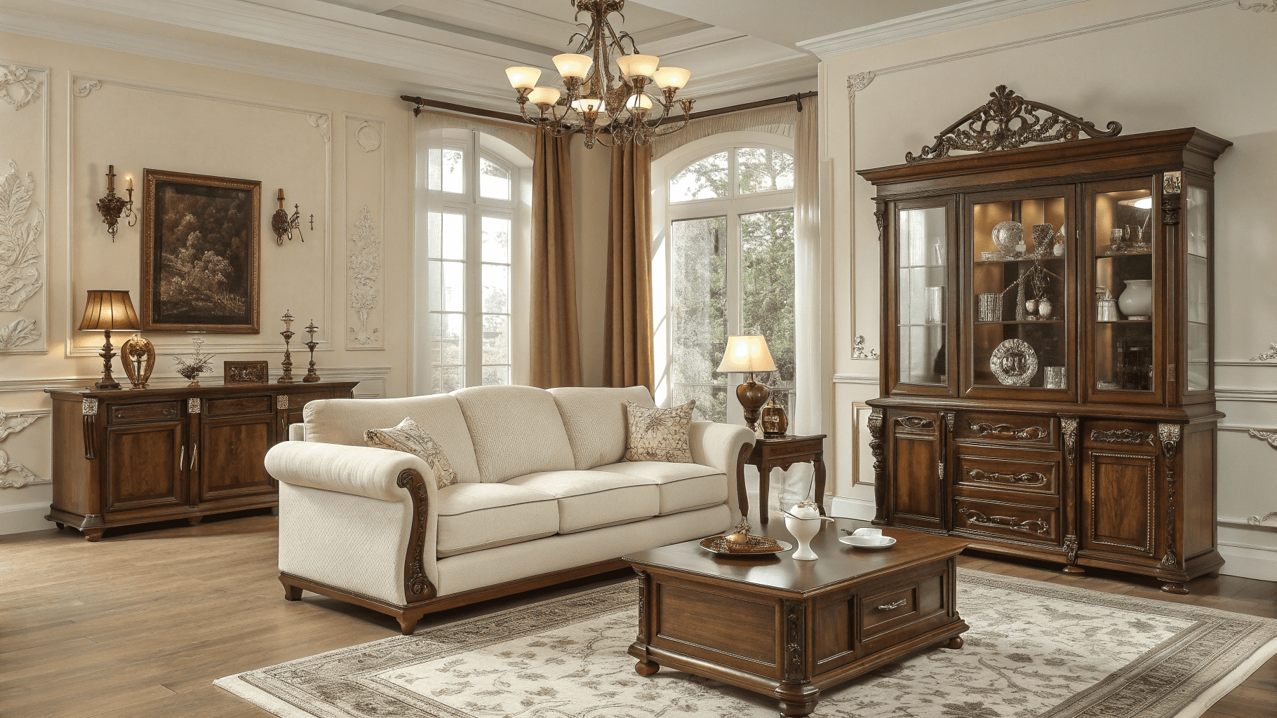 16+ Elegant Cream and Walnut Living Room Ideas