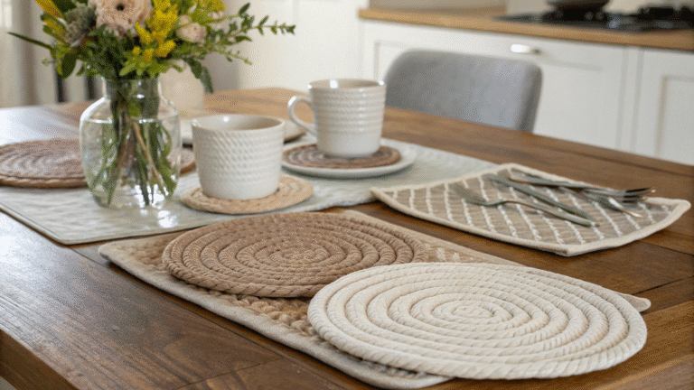 extured neutral coasters for everyday table stylin
