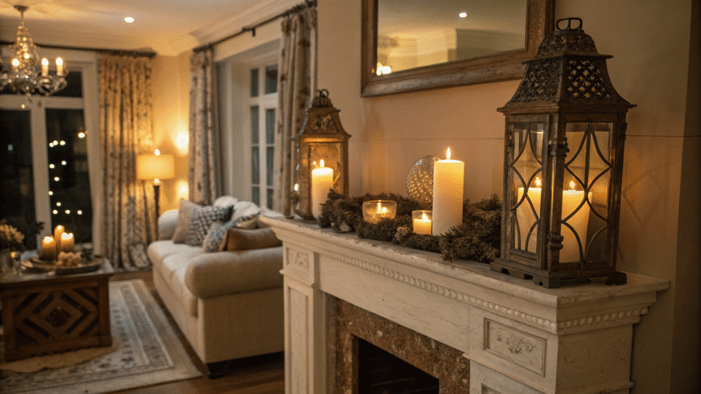 fireplace mantel lighting ideas that set the perf