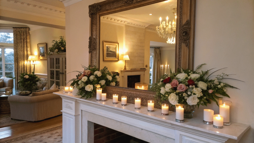 fireplace mantel mirror ideas that amplify light a