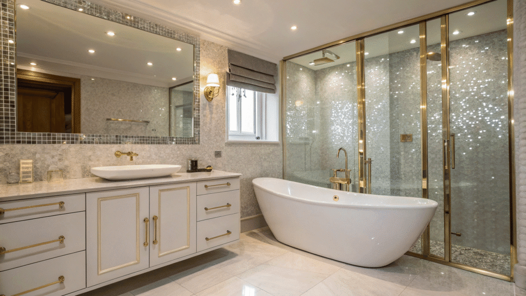 glam bathroom ideas that add a touch of sparkle