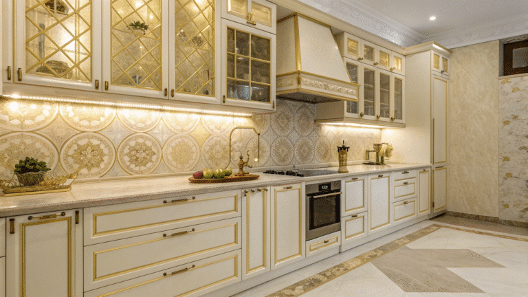 gold and cream kitchen accent ideas