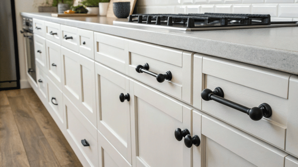 modern matte black kitchen hardware ideas