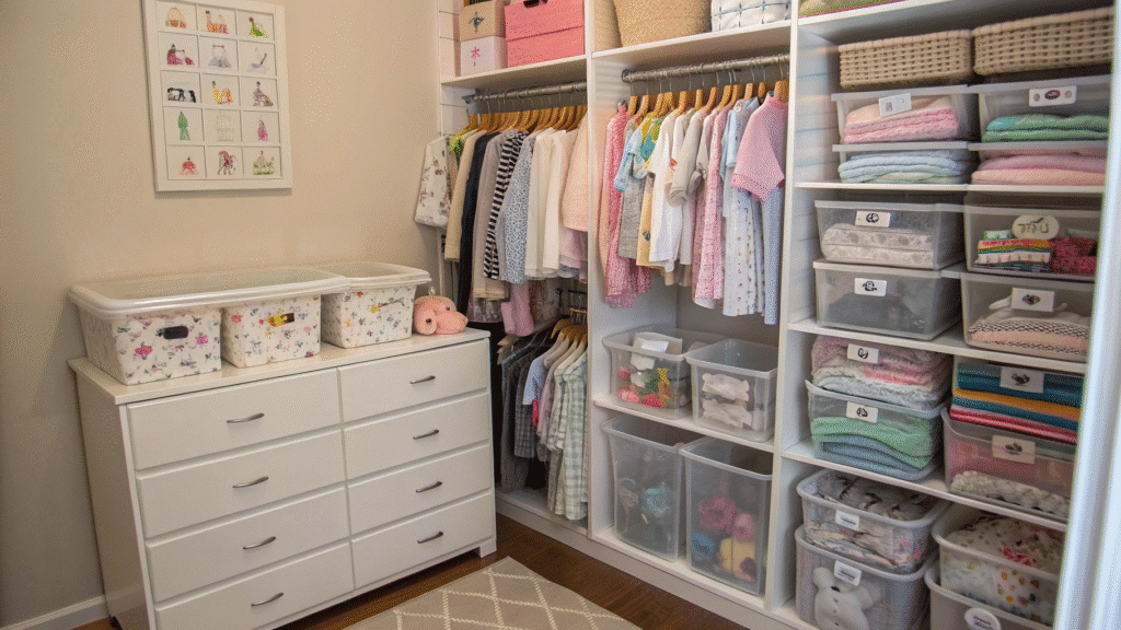 nursery closet organization