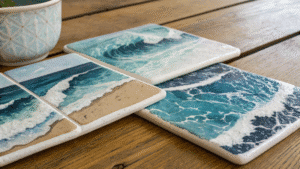 14+ Ocean Tide Painted Coasters for Seaside Living